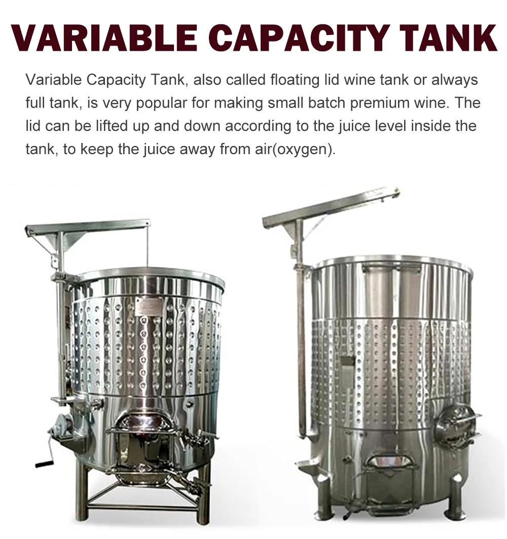 SS304 Wine Variable Capacity Wine Wine Fermentation Tank